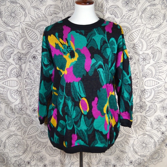 vintage Sweaters - Vintage Westside Floral Sweater